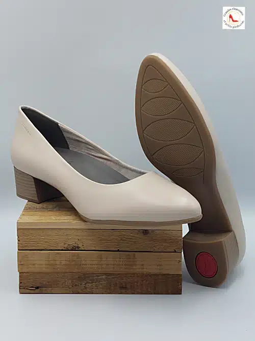 Escarpins Cuir Ivoire Rosé – Image 6