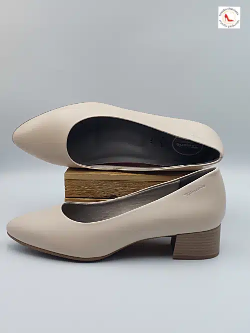 Escarpins Cuir Ivoire Rosé – Image 4