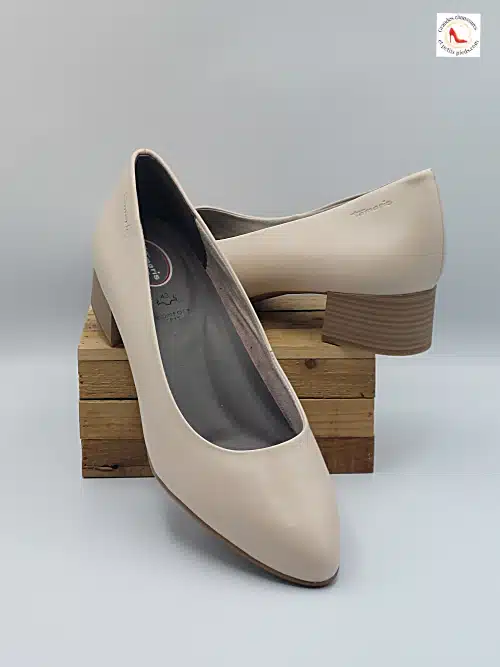 Escarpins Cuir Ivoire Rosé