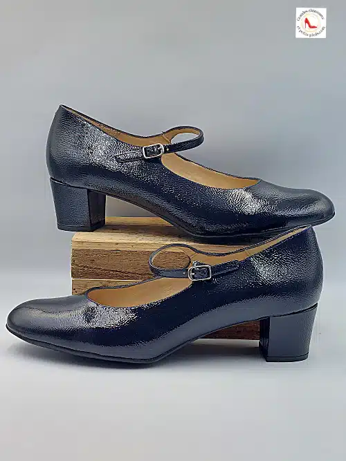 Trotteur Bleu vernis froissé