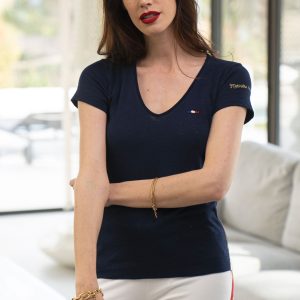 Tee-shirt col V femme AUDREY MARINE