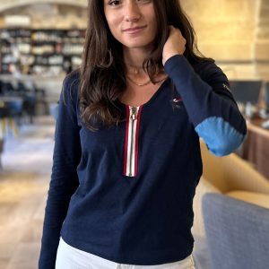 T-shirt zippé à capuche DIVINE MARINE