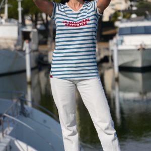 T-shirt MC ESTER ECRU/PETROLE