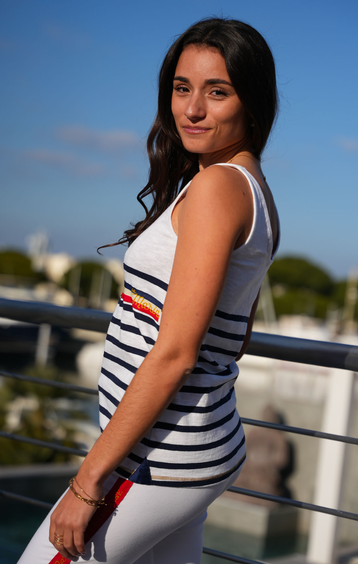 Débardeur rayé femme JULIETTE BLANC/MARINE