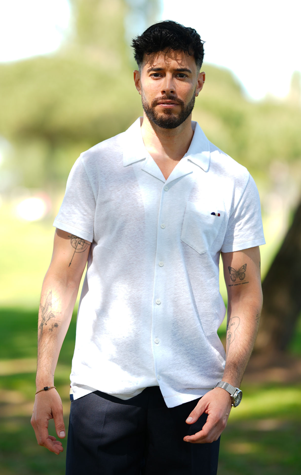 Chemise en lin LIVIO blanc