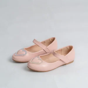 Ballerines fillette avec détail cœur