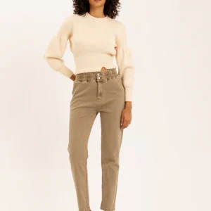 Jean mom fit taille élastique