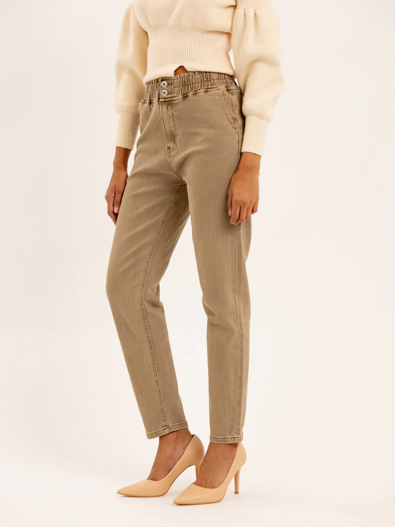 Jean mom fit taille élastique – Image 3
