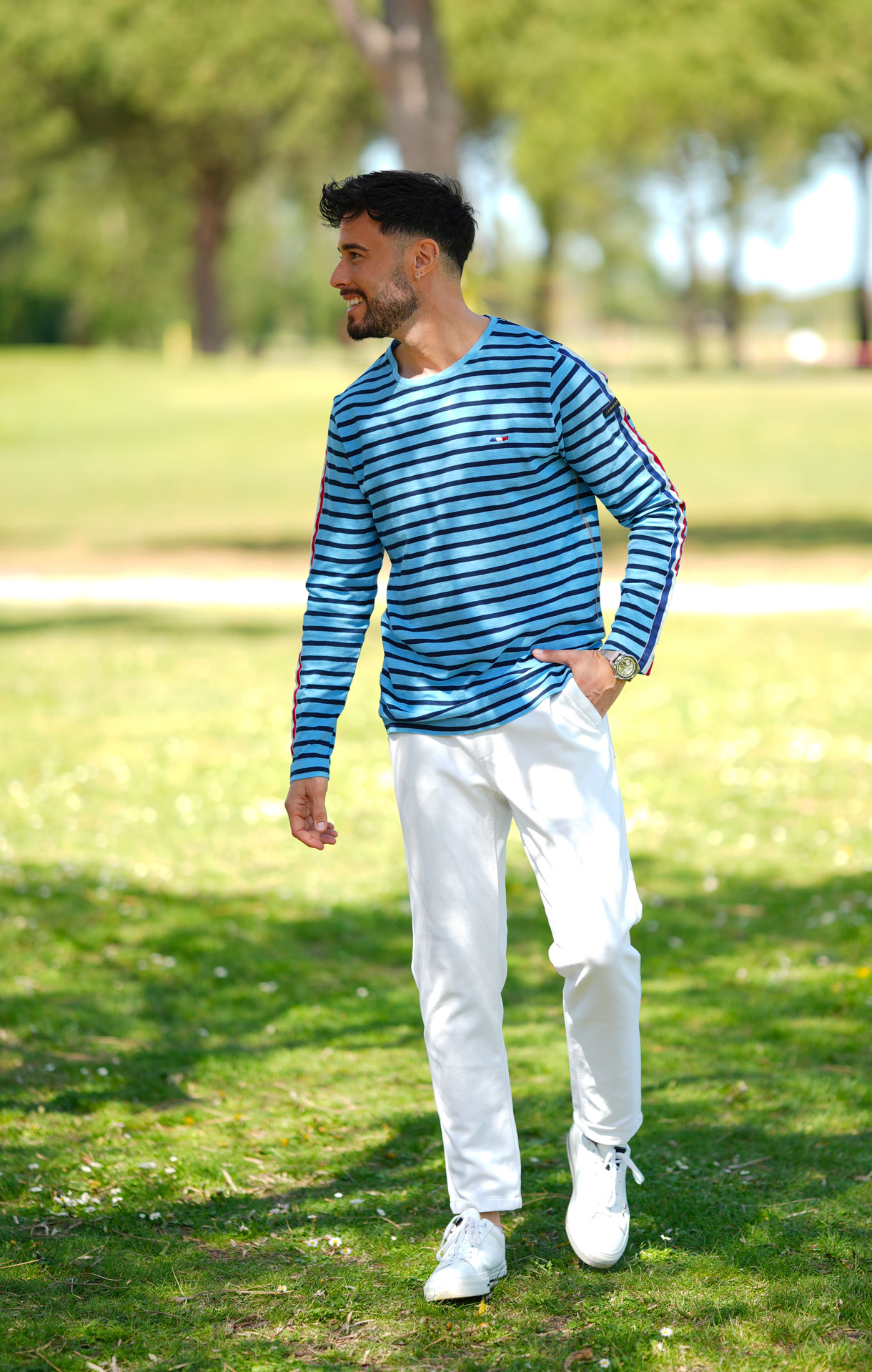 T-Shirt Manches Longues ARMAND Bleu Azur – Image 4