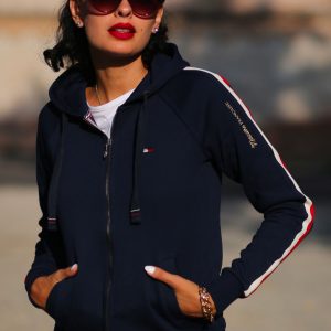 Veste zippée à capuche INES MARINE