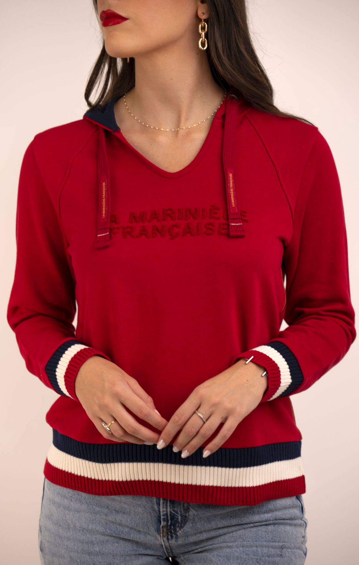 Sweat capuche SEVERINE ROUGE