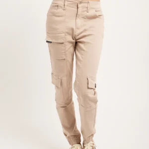 Pantalon cargo multi poches ourlet élastique