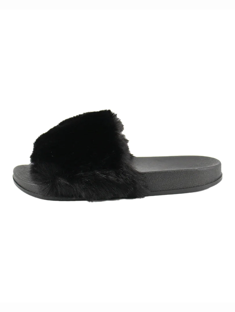 Mules en fausse fourrure