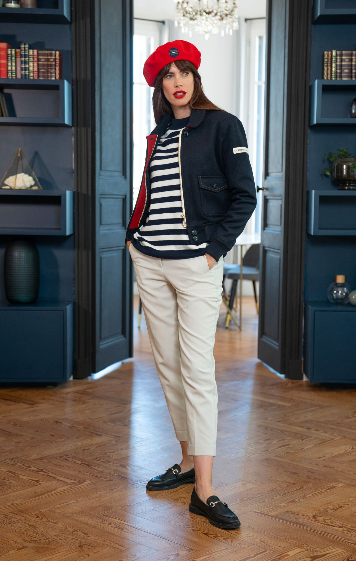 Veste bomber en laine ALIX MARINE