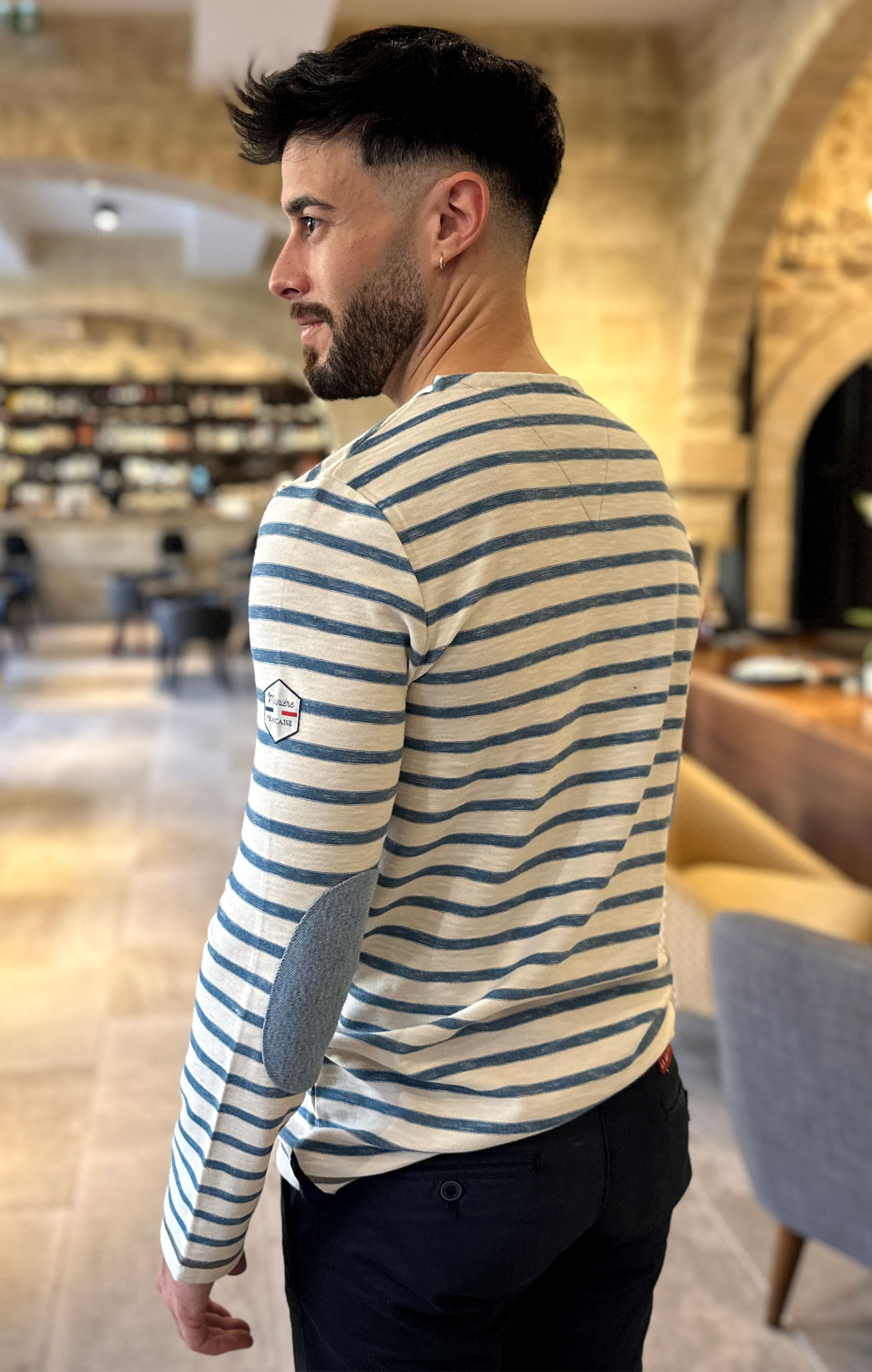 Marinière homme – MARCEL ECRU / PETROLE