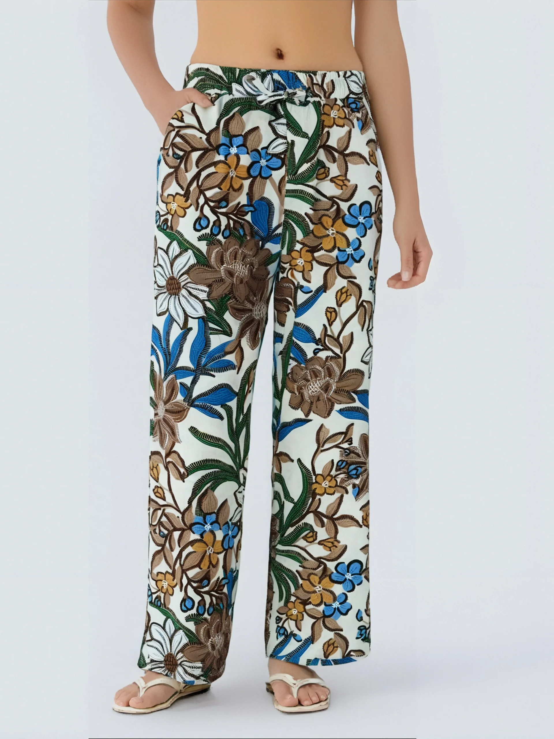 Pantalon Fluide à Motif Tropical – Image 5