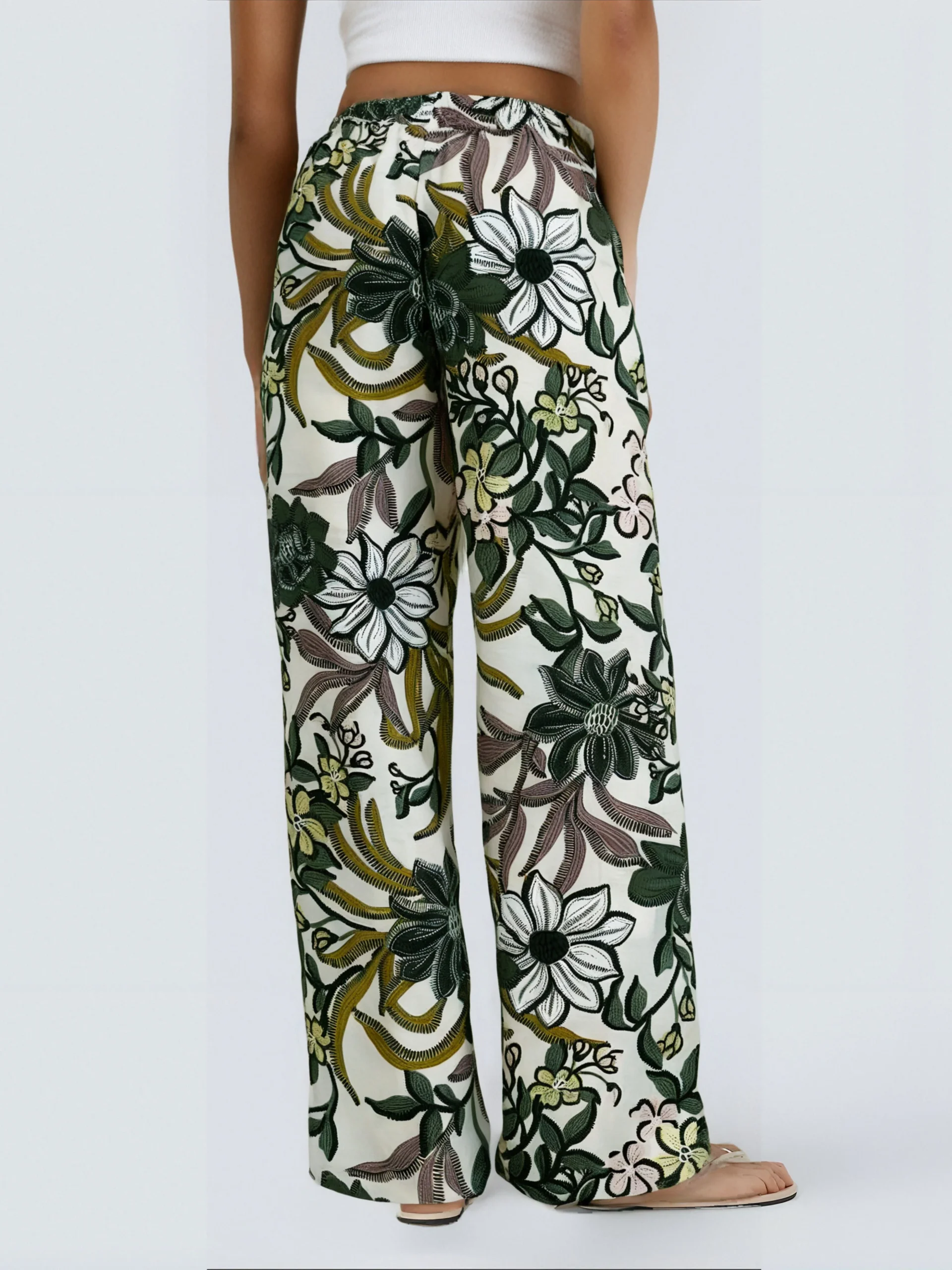 Pantalon Fluide à Motif Tropical – Image 4