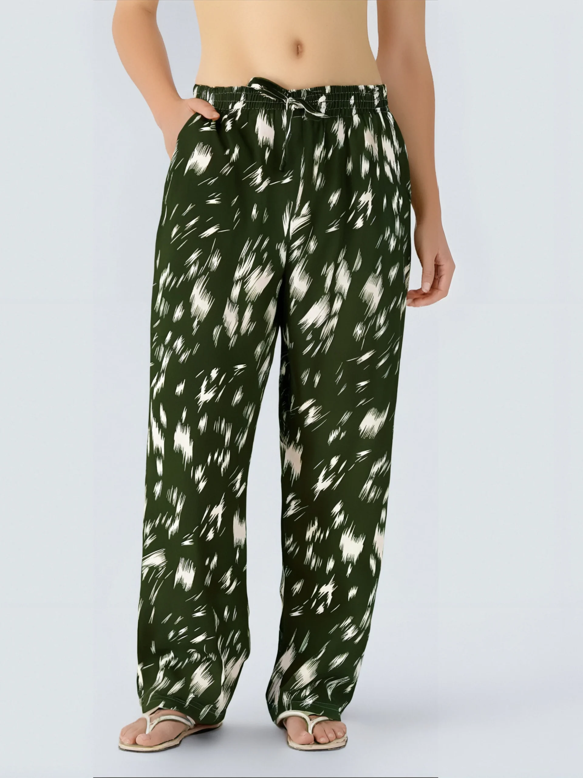 Pantalon Décontracté Imprimé Abstrait