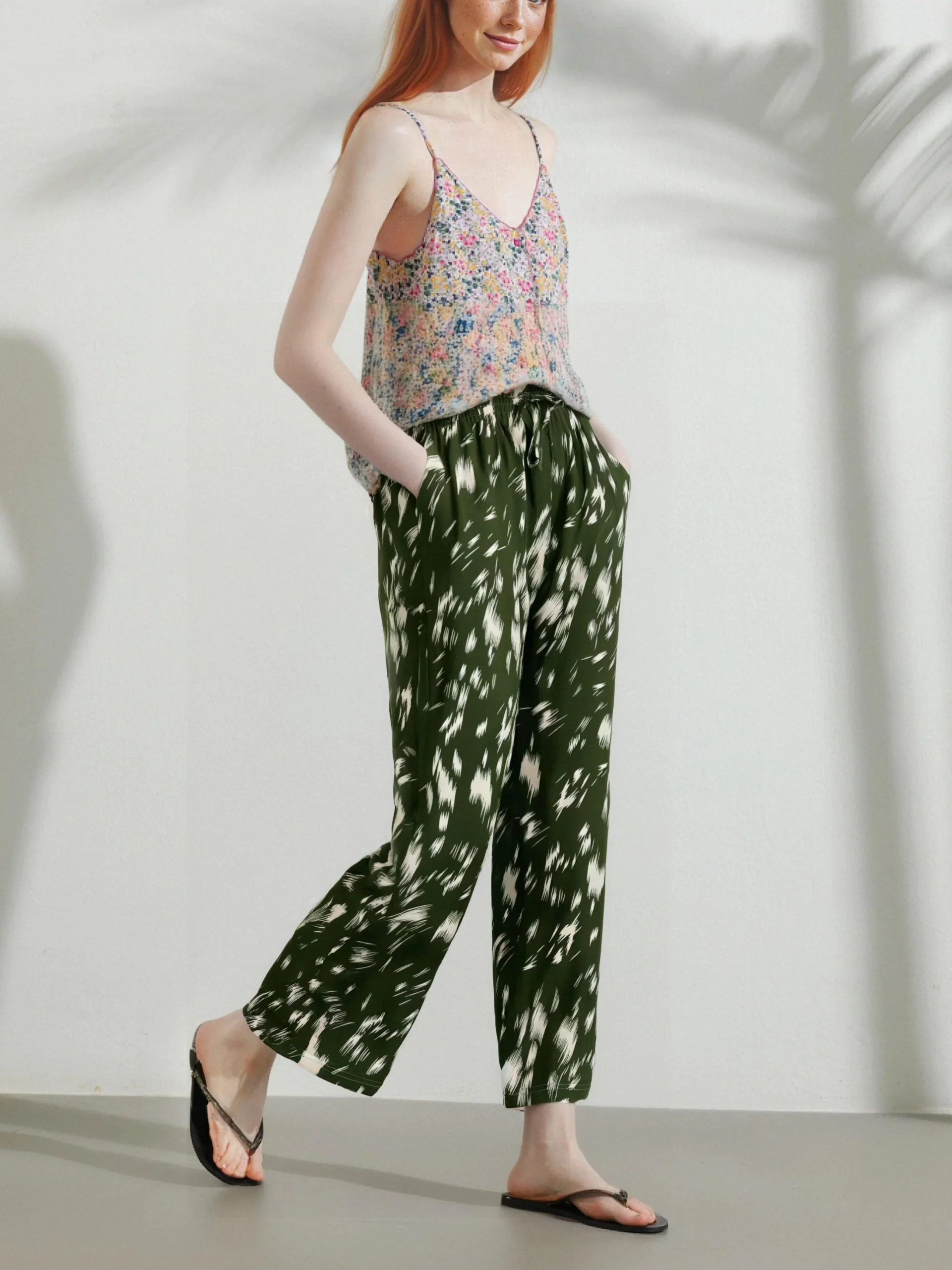 Pantalon Décontracté Imprimé Abstrait