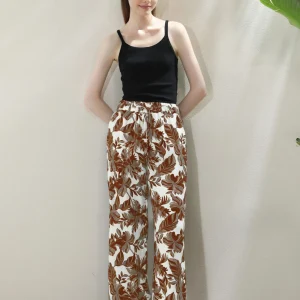 Pantalon Décontracté Imprimé Tropical