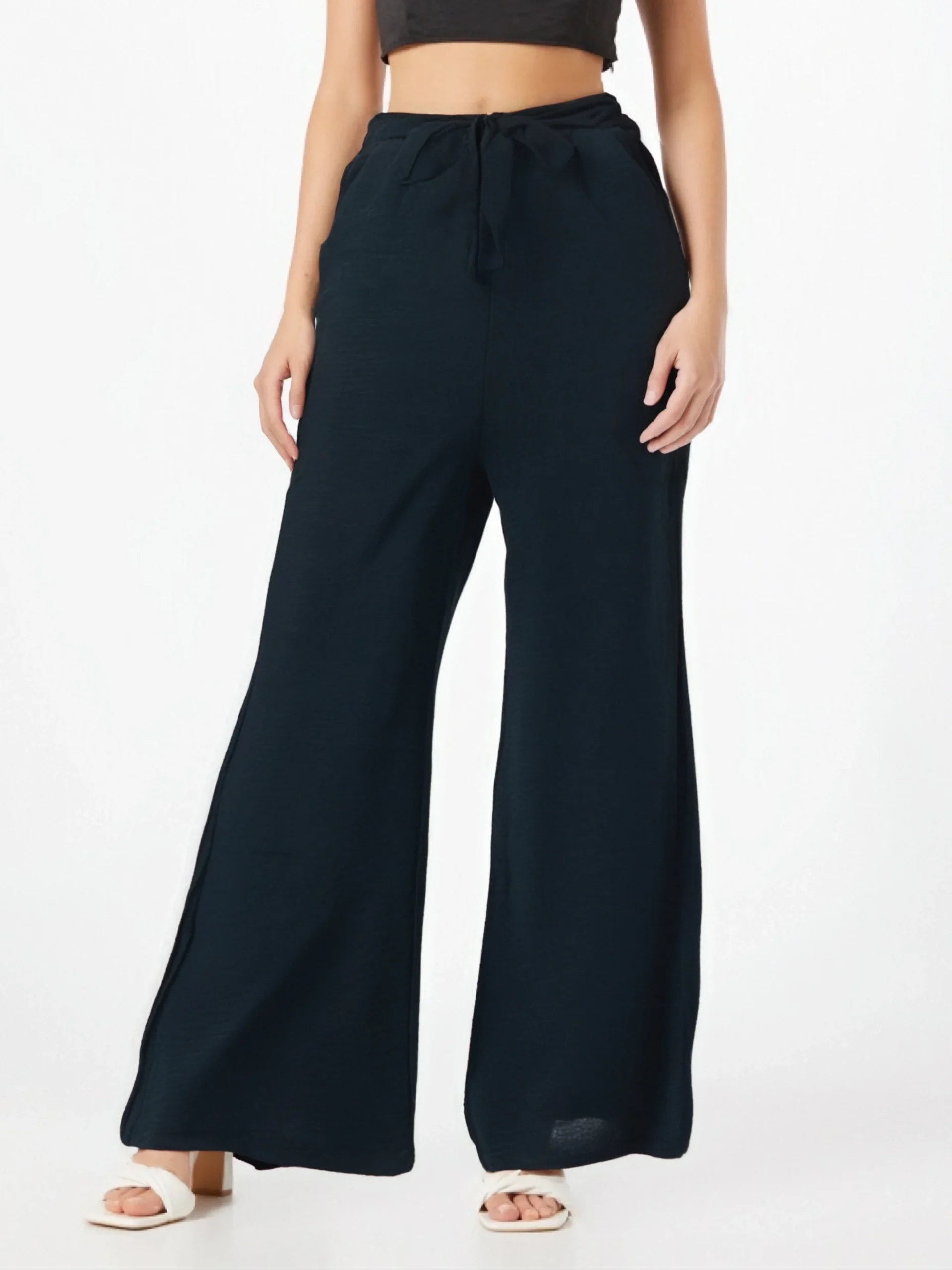 Pantalon fluide en tissu gaufré