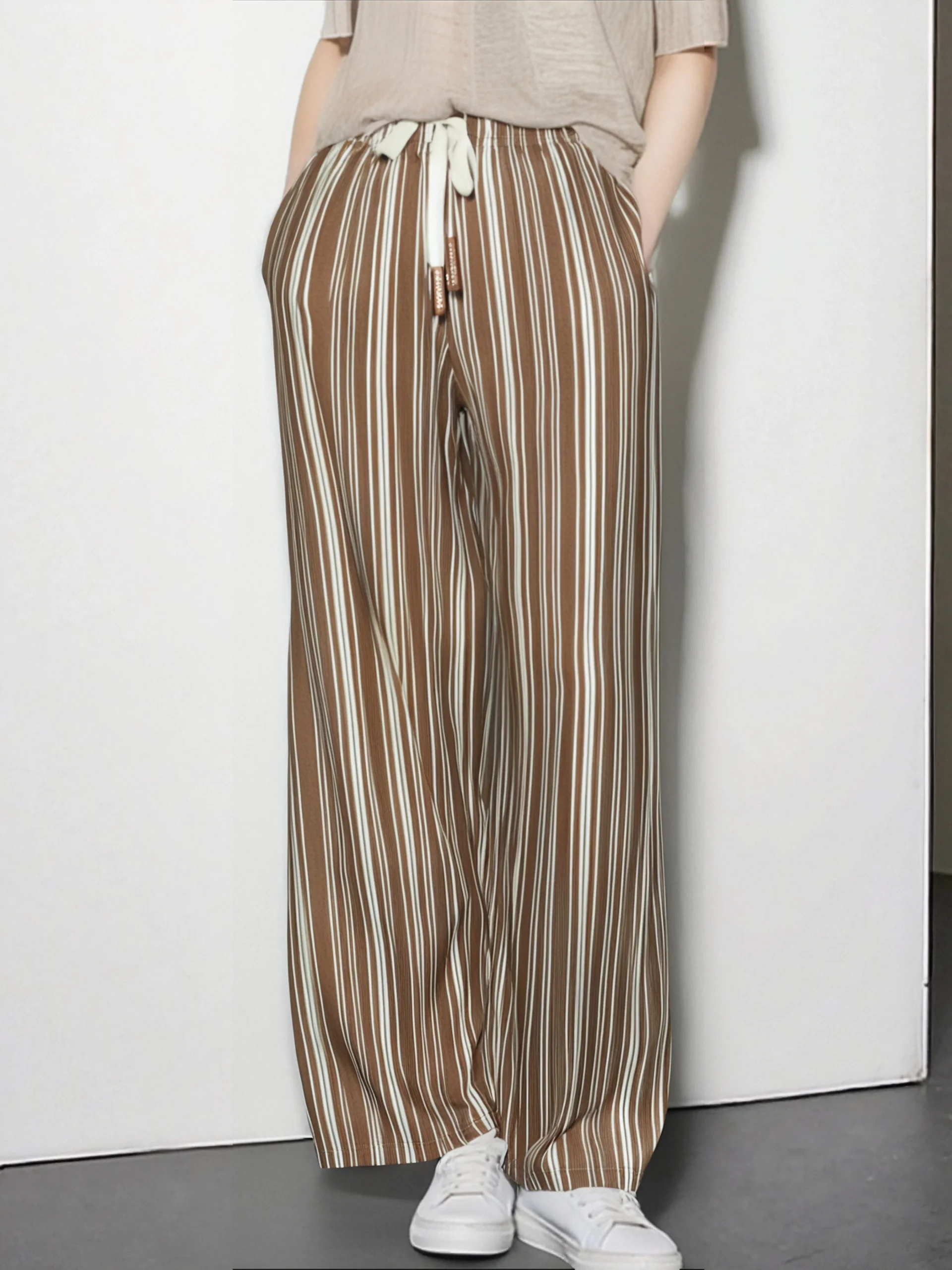 Pantalon fluide rayé