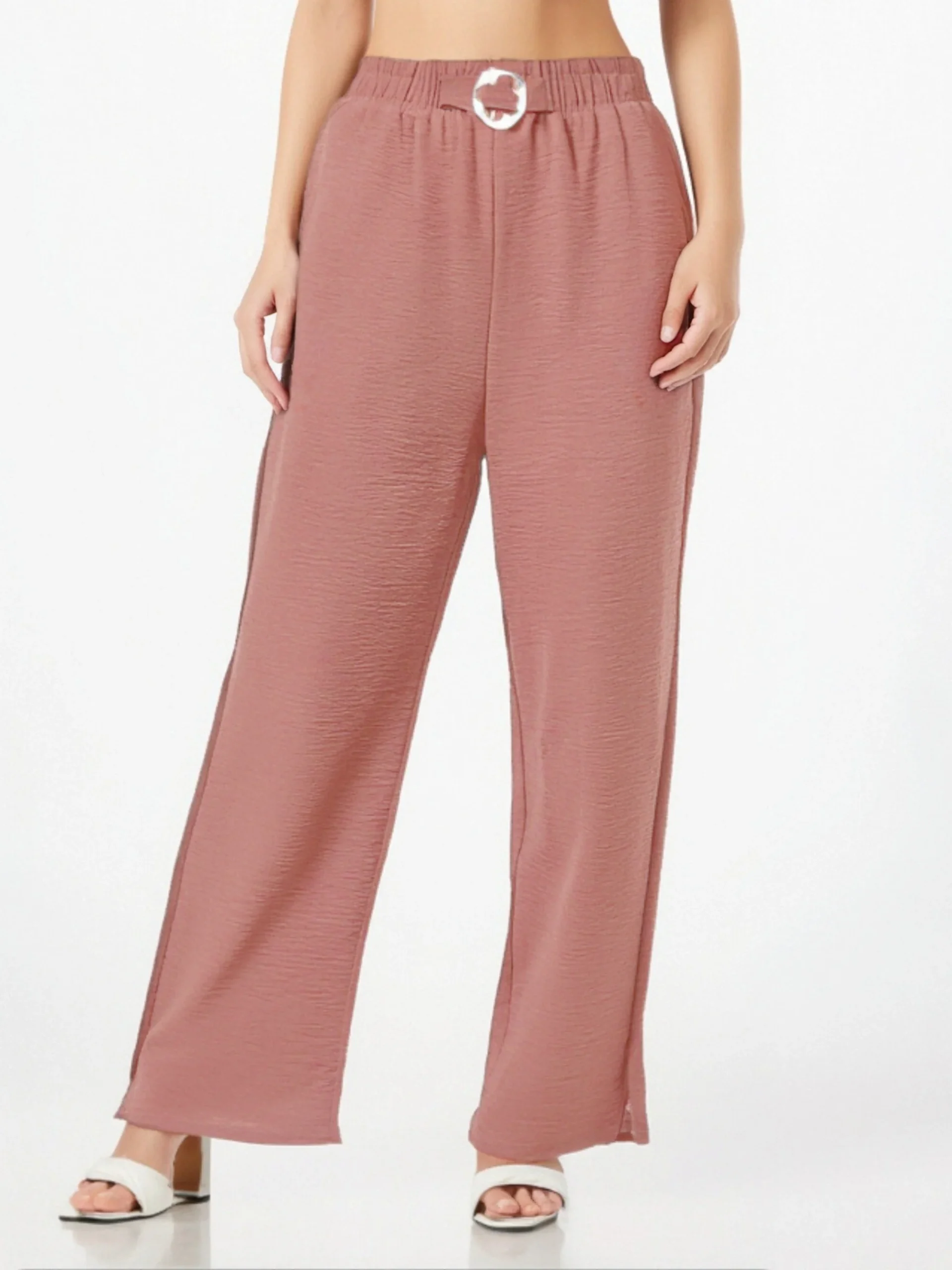 Pantalon d’été droit en tissu gaufré