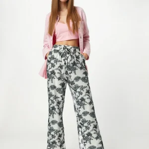 Pantalon d’été droit à imprimé fleuri