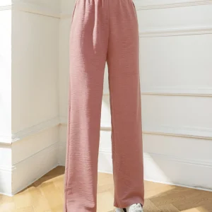 Pantalon d’été droit en tissu gaufré