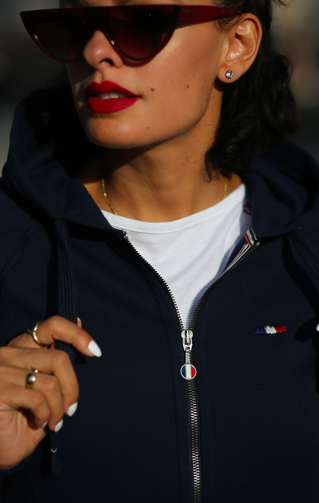 Veste zippée à capuche INES MARINE – Image 3