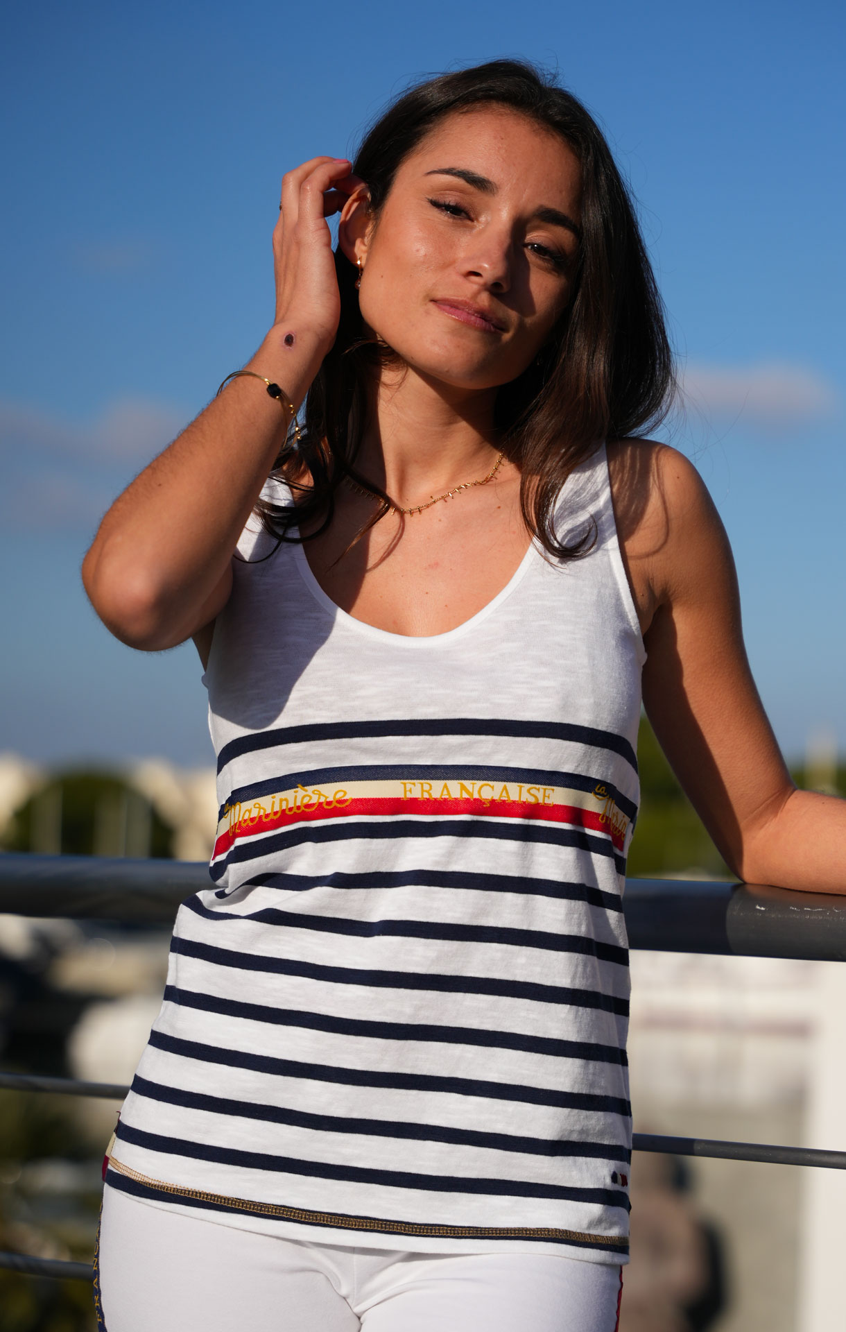 Débardeur rayé femme JULIETTE BLANC/MARINE – Image 4
