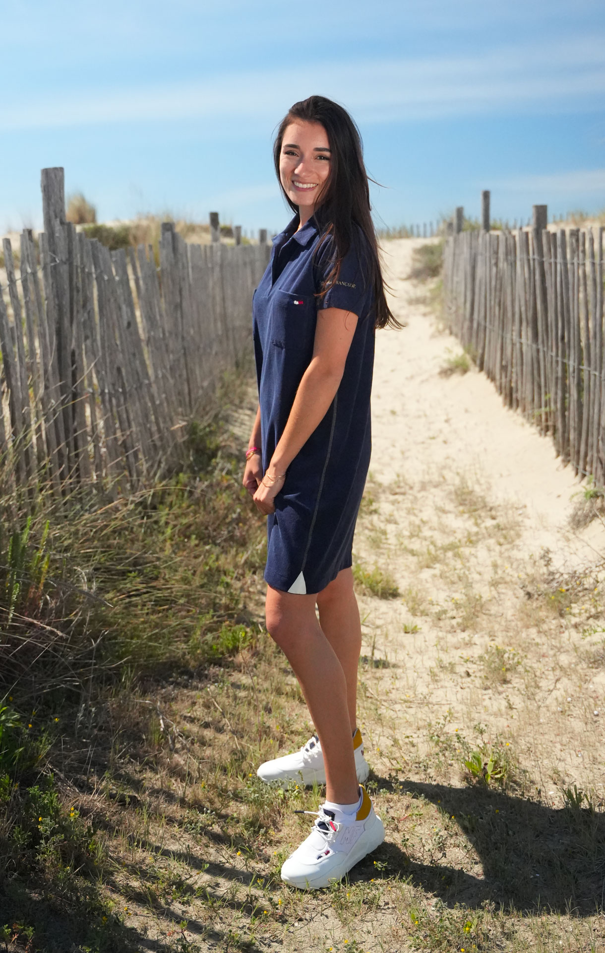 Robe Polo Eponge femme RACHELE Marine