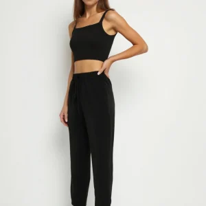 Pantalon droit en tissu doux