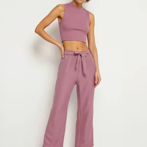 Pantalon palazzo ceinturé