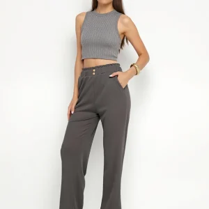Pantalon droit en tissu léger