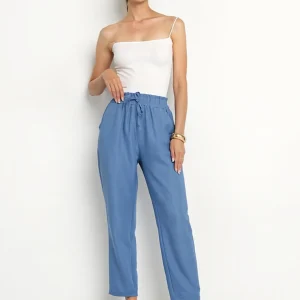 Pantalon d’été droit à taille élastique