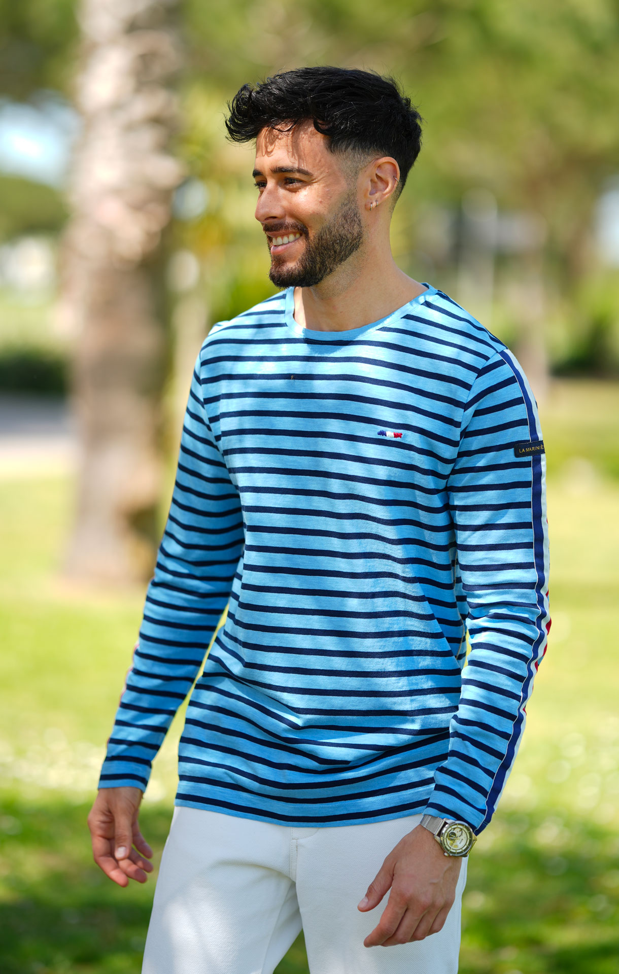 T-Shirt Manches Longues ARMAND Bleu Azur – Image 3