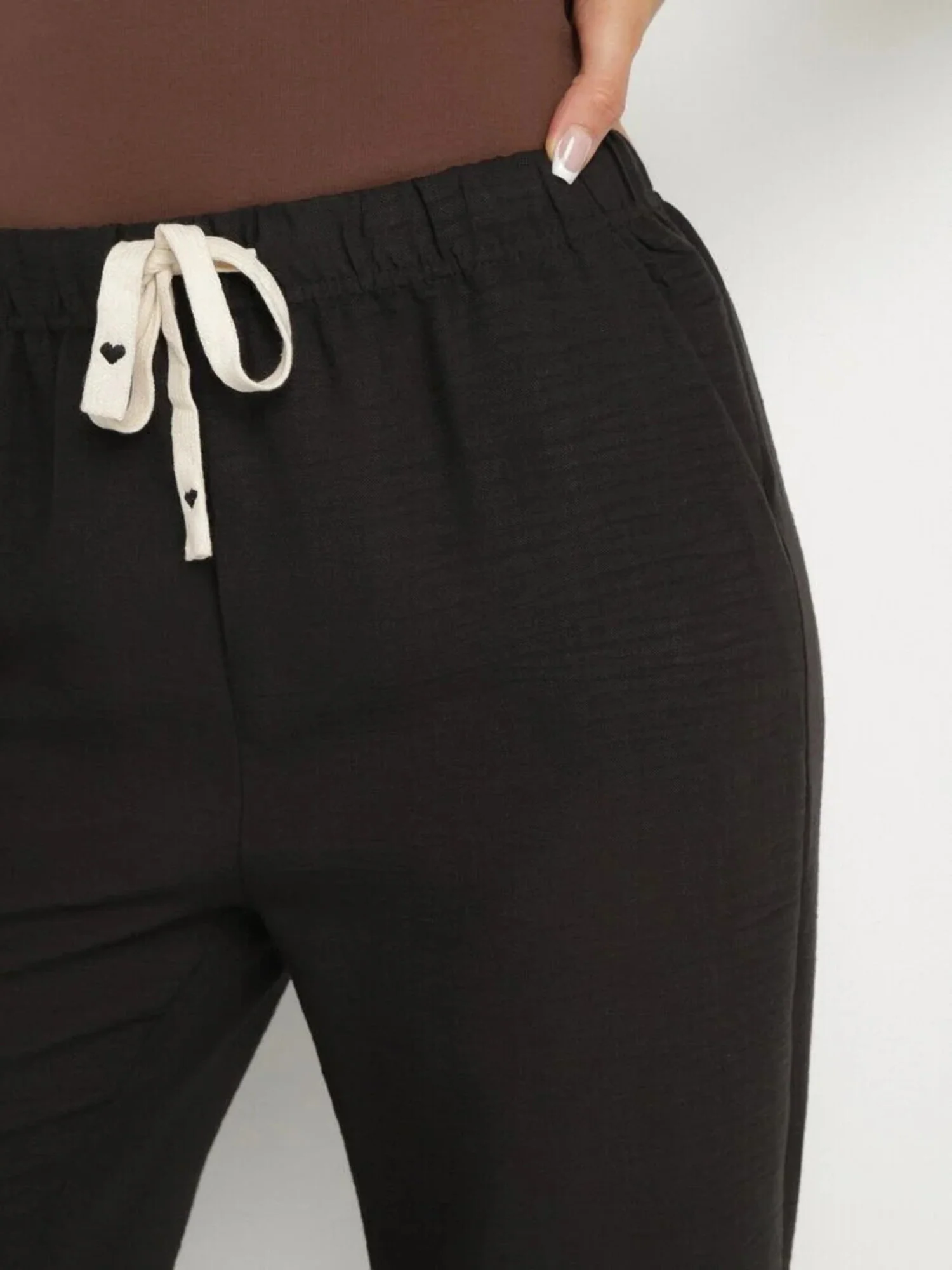 Pantalon droit effet lin – Image 6