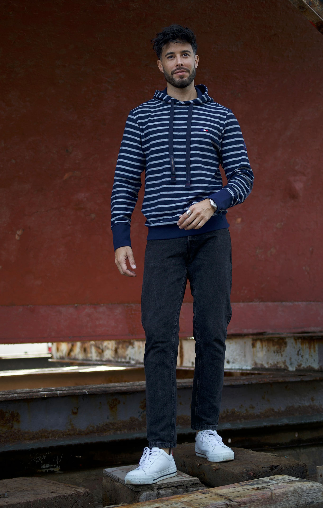 Sweat Capuche ELIAS Marine/Écru – Image 4