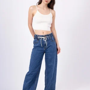 Jean Wide à Taille Élastique