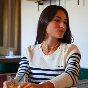 Pull SOLANGE Ecru/Marine