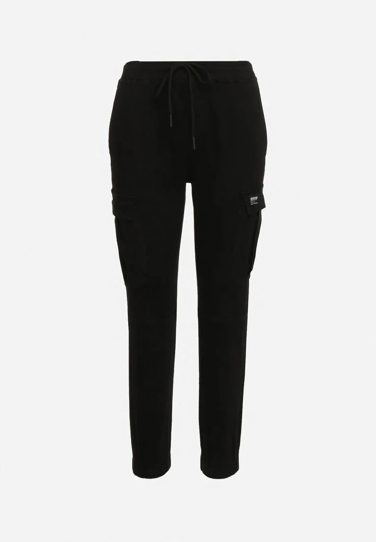 Pantalon de combat en coton noir avec cordon de serrage – Image 6