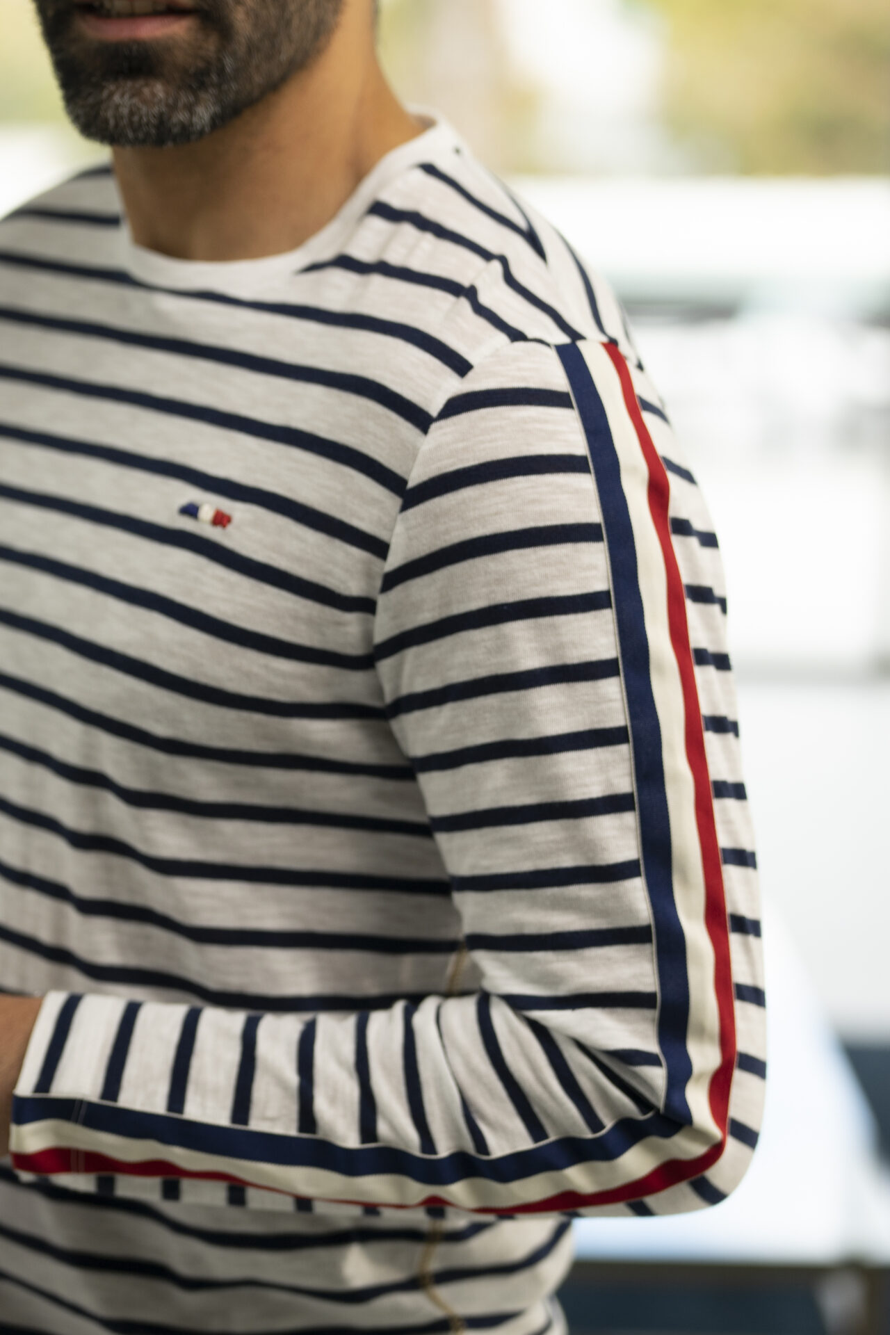 Tee-shirt rayé homme ARMAND BLANC MARINE