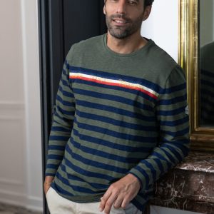 Marinière homme BORIS KAKI MARINE