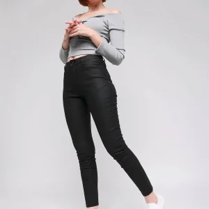 Pantalon push up noir simili cuir