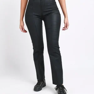 Pantalon simili cuir taille haute