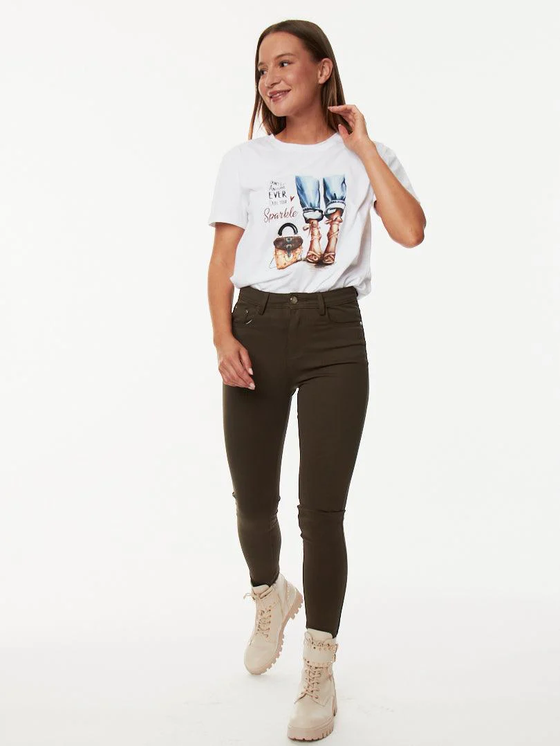 Pantalon skinny taille haute