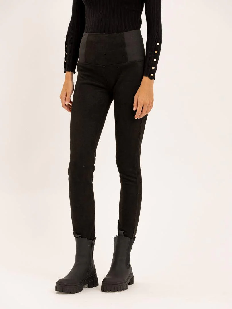 Legging taille haute moulante en velours – Image 3