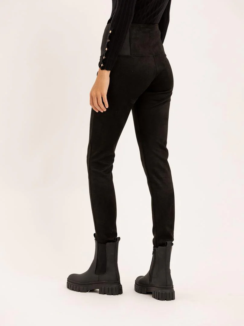 Legging taille haute moulante en velours