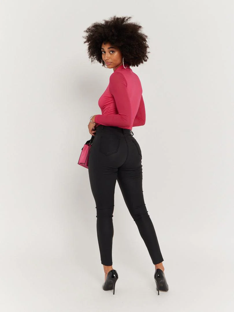 Pantalon skinny en toile enduite camel – Image 6